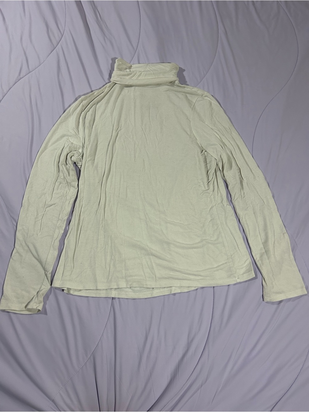 White Long Sleeve Turtleneck Top